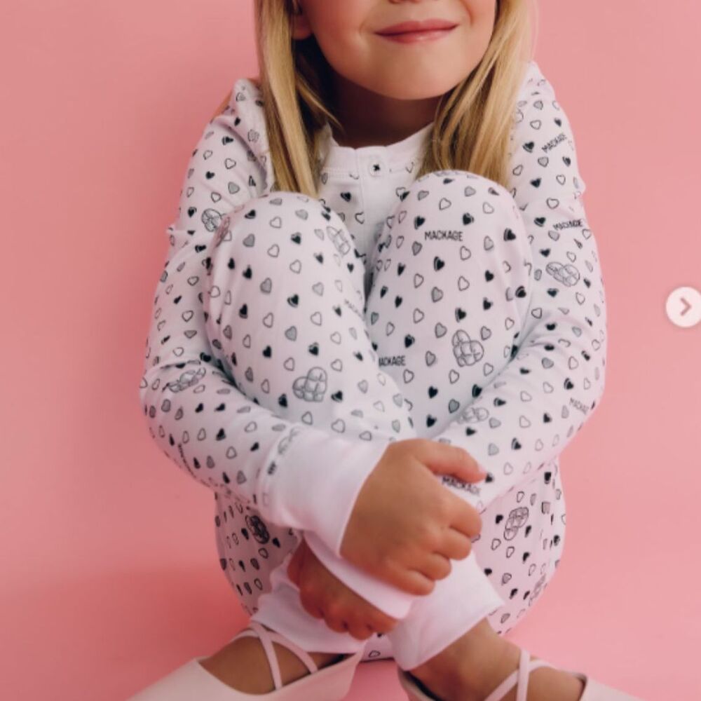 Mackage x Roller Rabbit, Black & White Heart Print Pajama Set, Kid's10